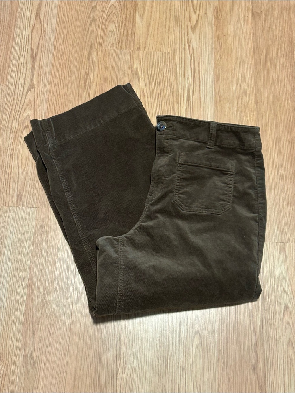 Talbots Brown Corduroy Pants Wide Leg Size 14P Petite Woman’s